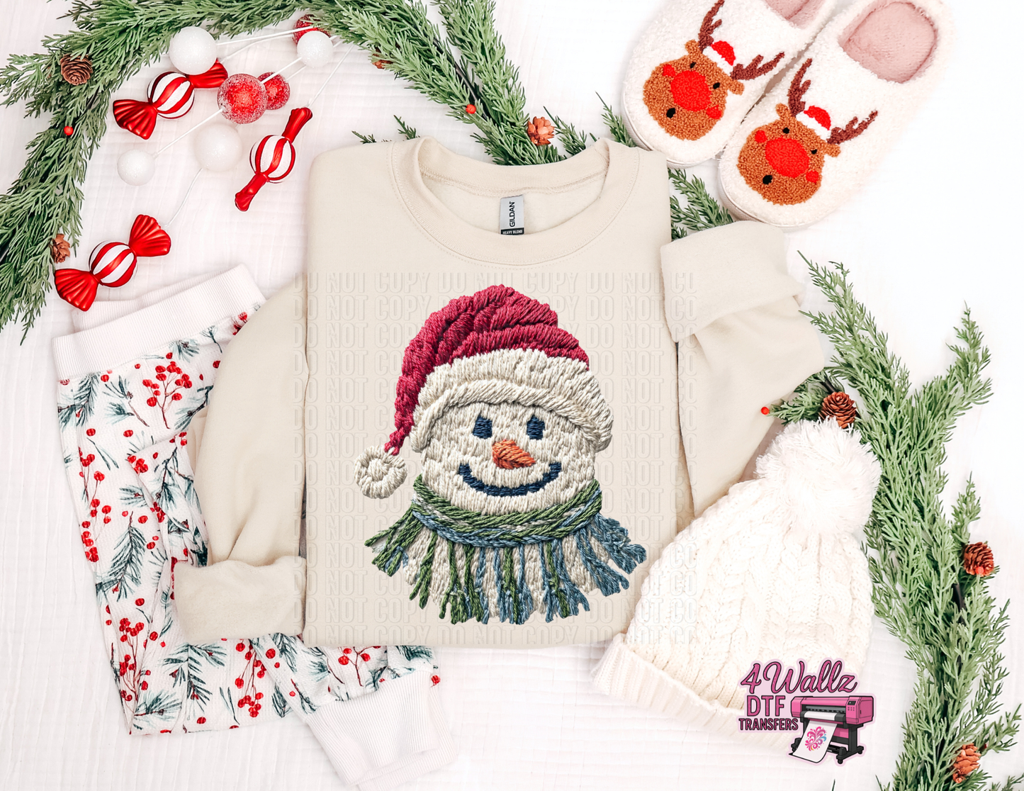 Faux Yarn Snowman