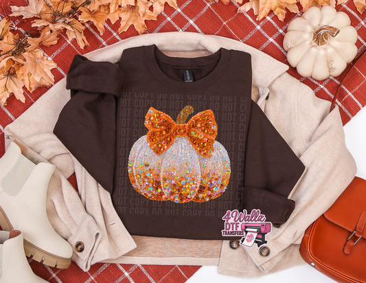 Faux Rhinestone Pumpkin