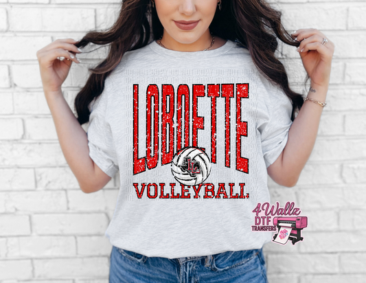 Loboette Volleyball Tall Letters