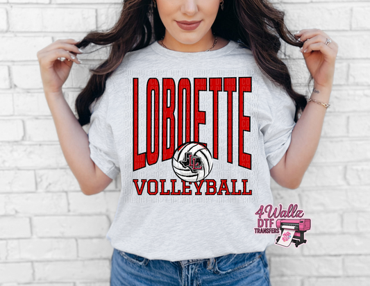 Loboette Volleyball Tall Letters