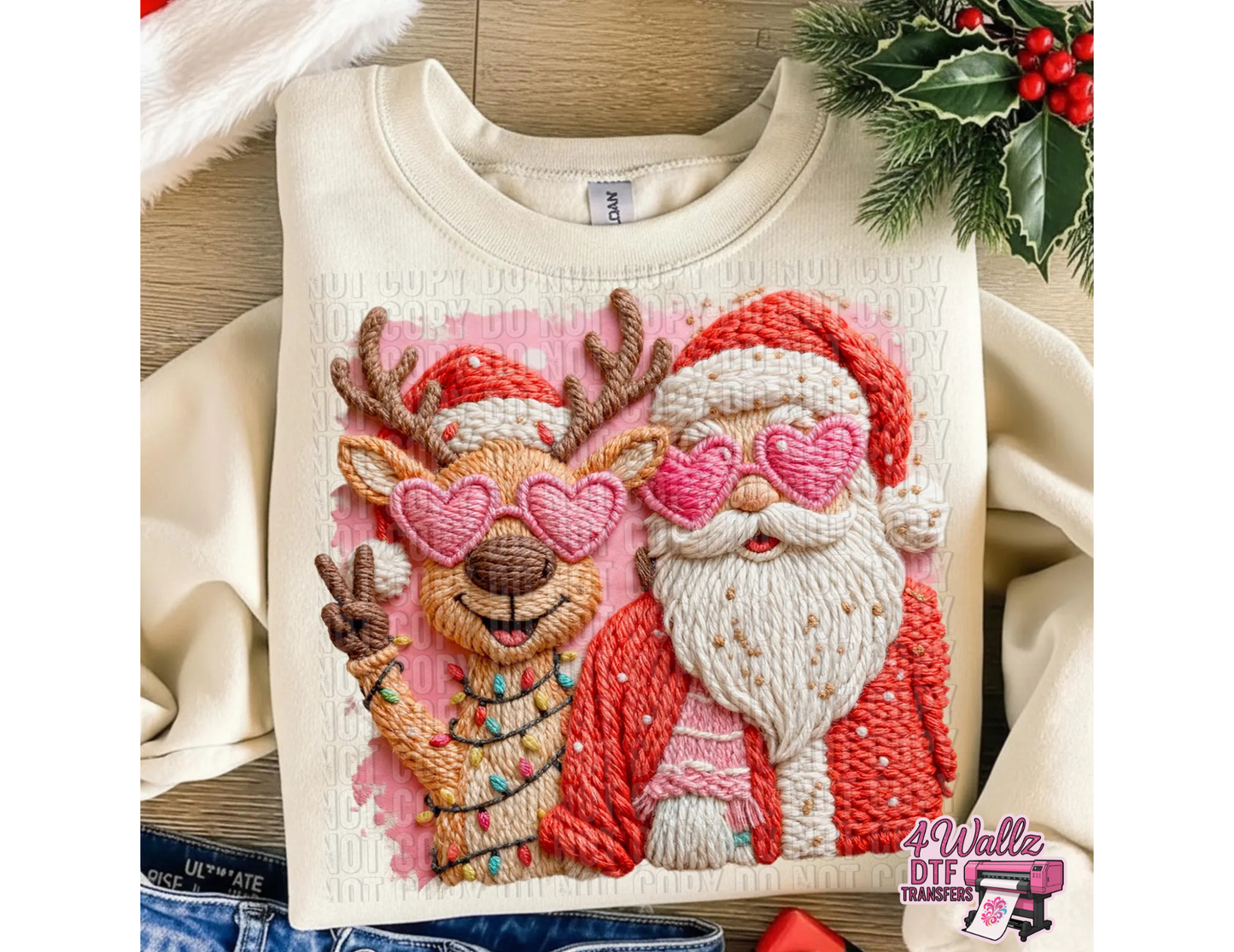Santa & Reindeer Faux Crochet
