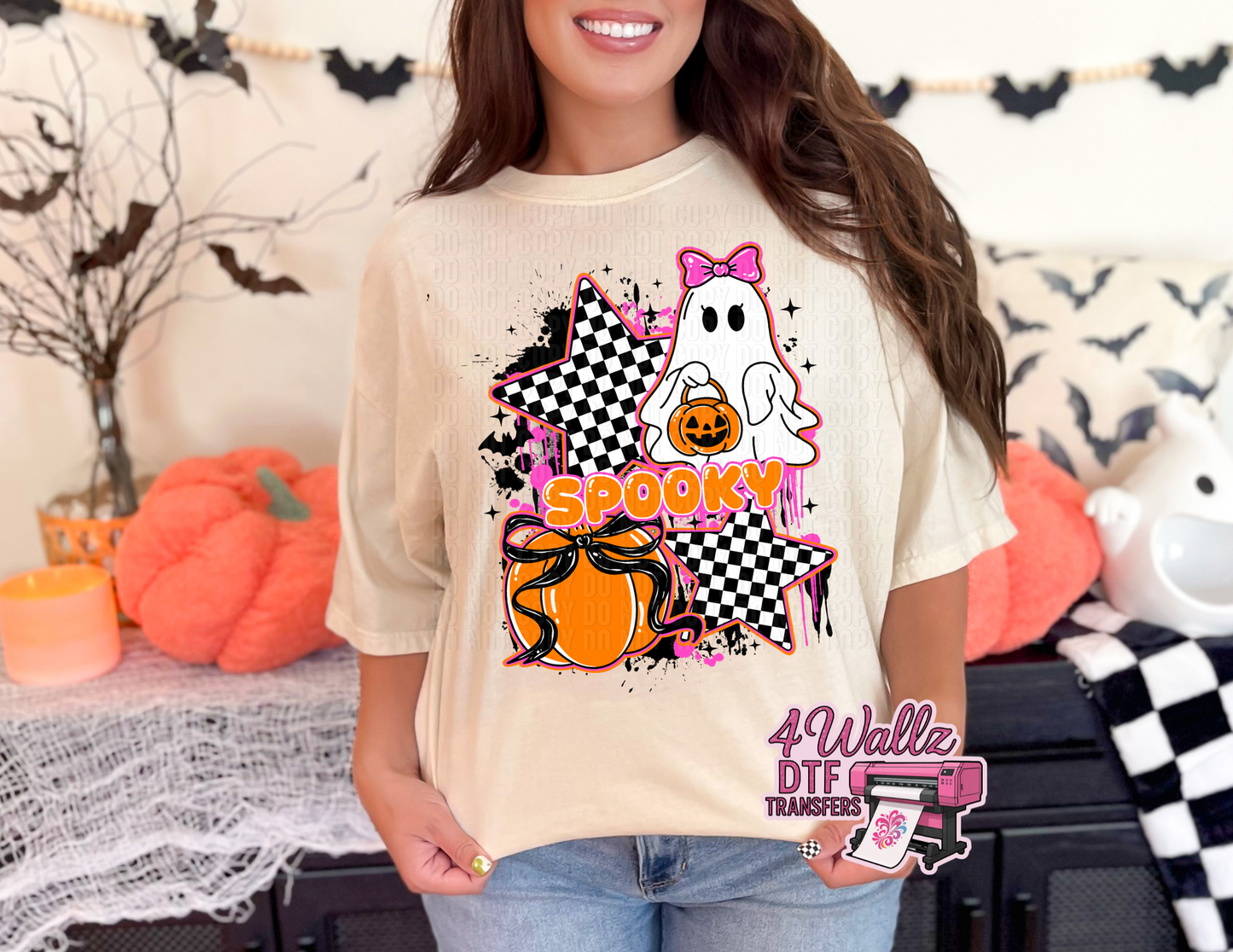 Spooky Checkered Ghost