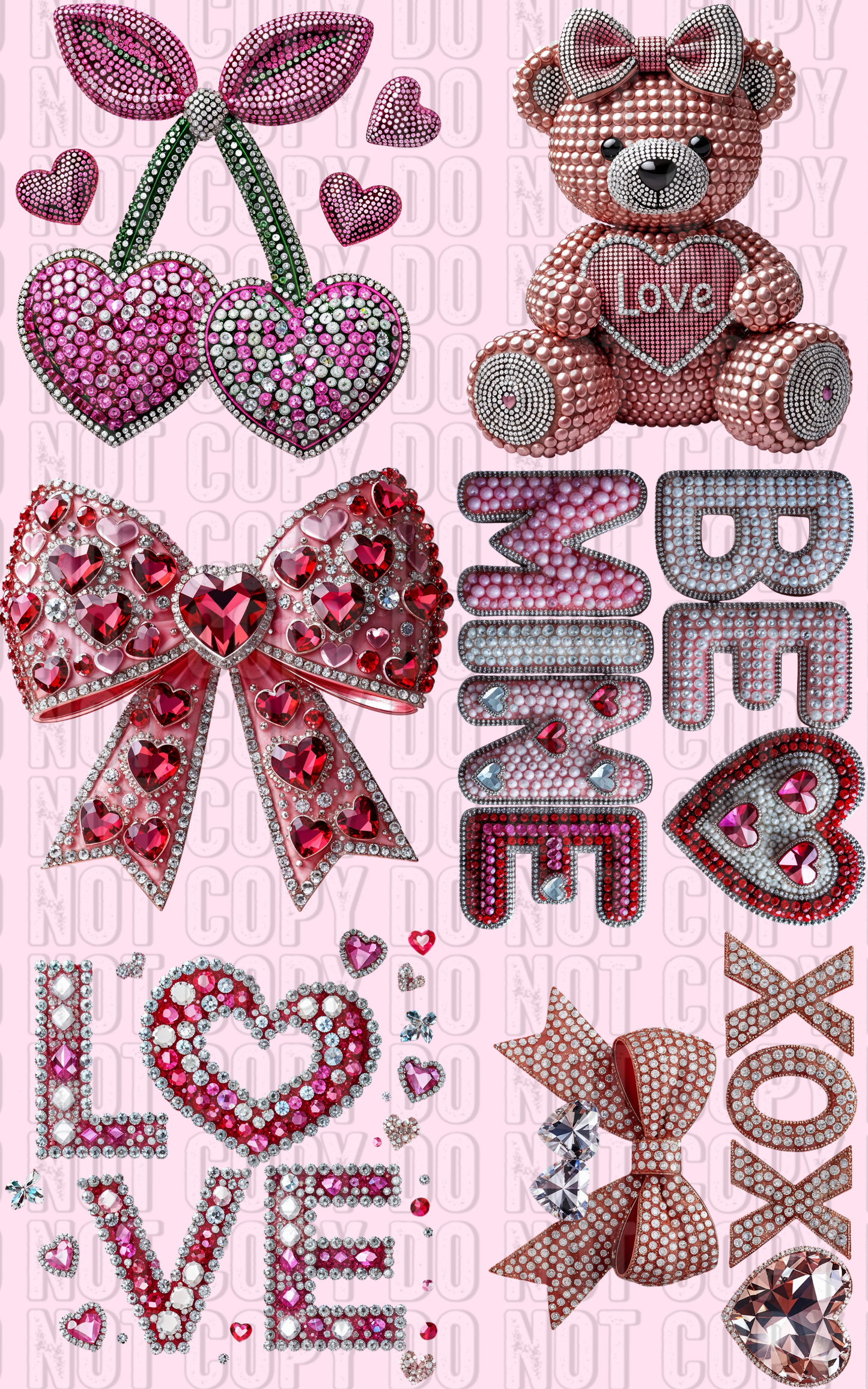 Valentines Faux Pearl & Rhinestones