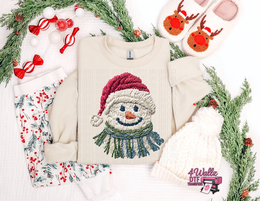 Faux Yarn Snowman