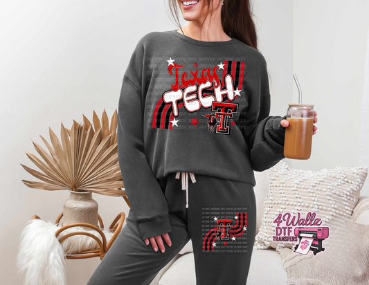 Retro Stripe Star Texas Tech