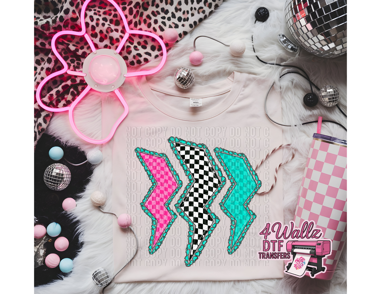 Checkered Lighting Bolts