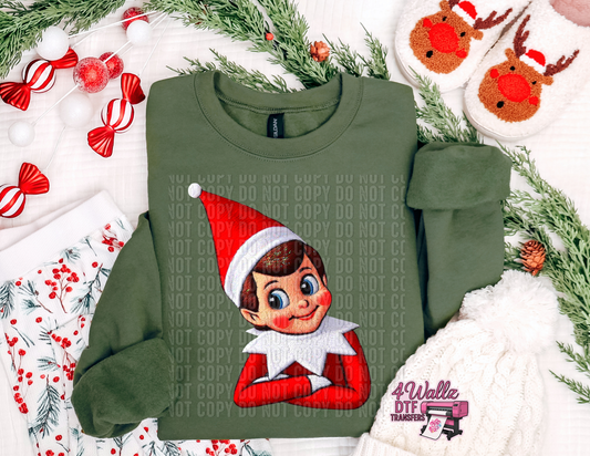 Elf on the Shelf Faux Embroidery