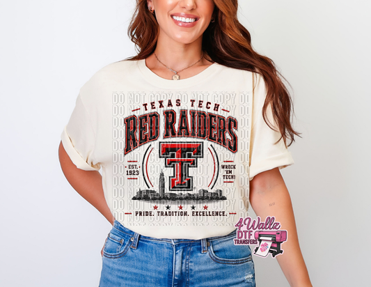 Faux Embroidered Red Raiders