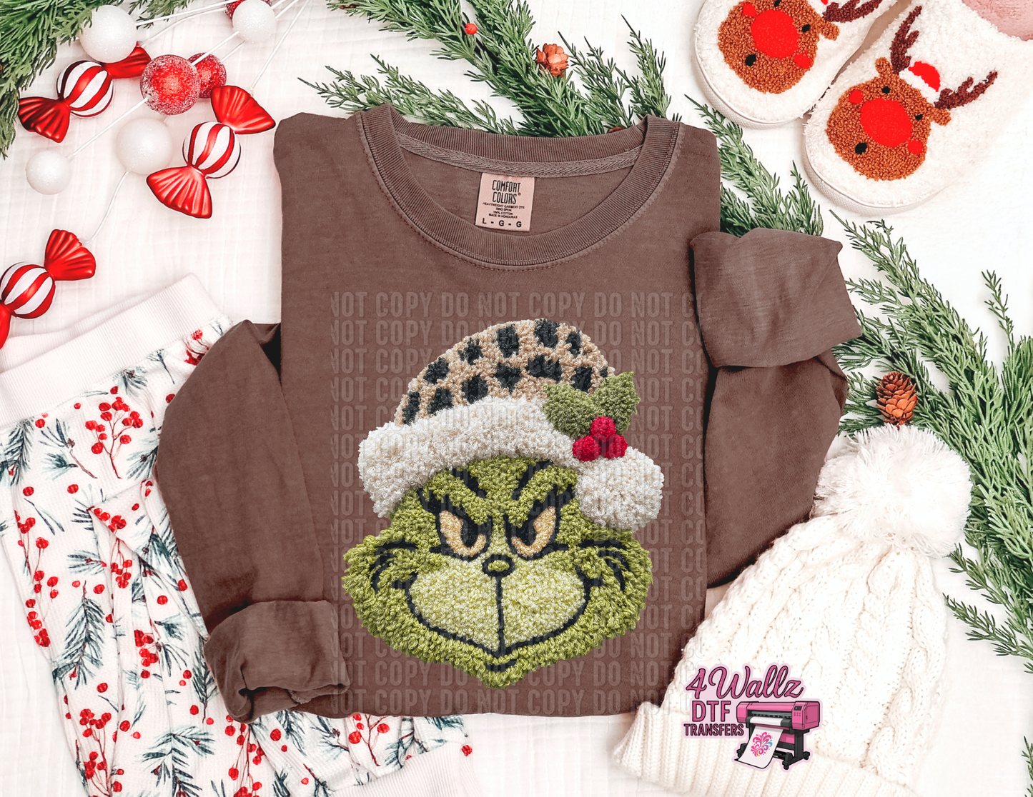 Faux Yarn Leopard Green Man