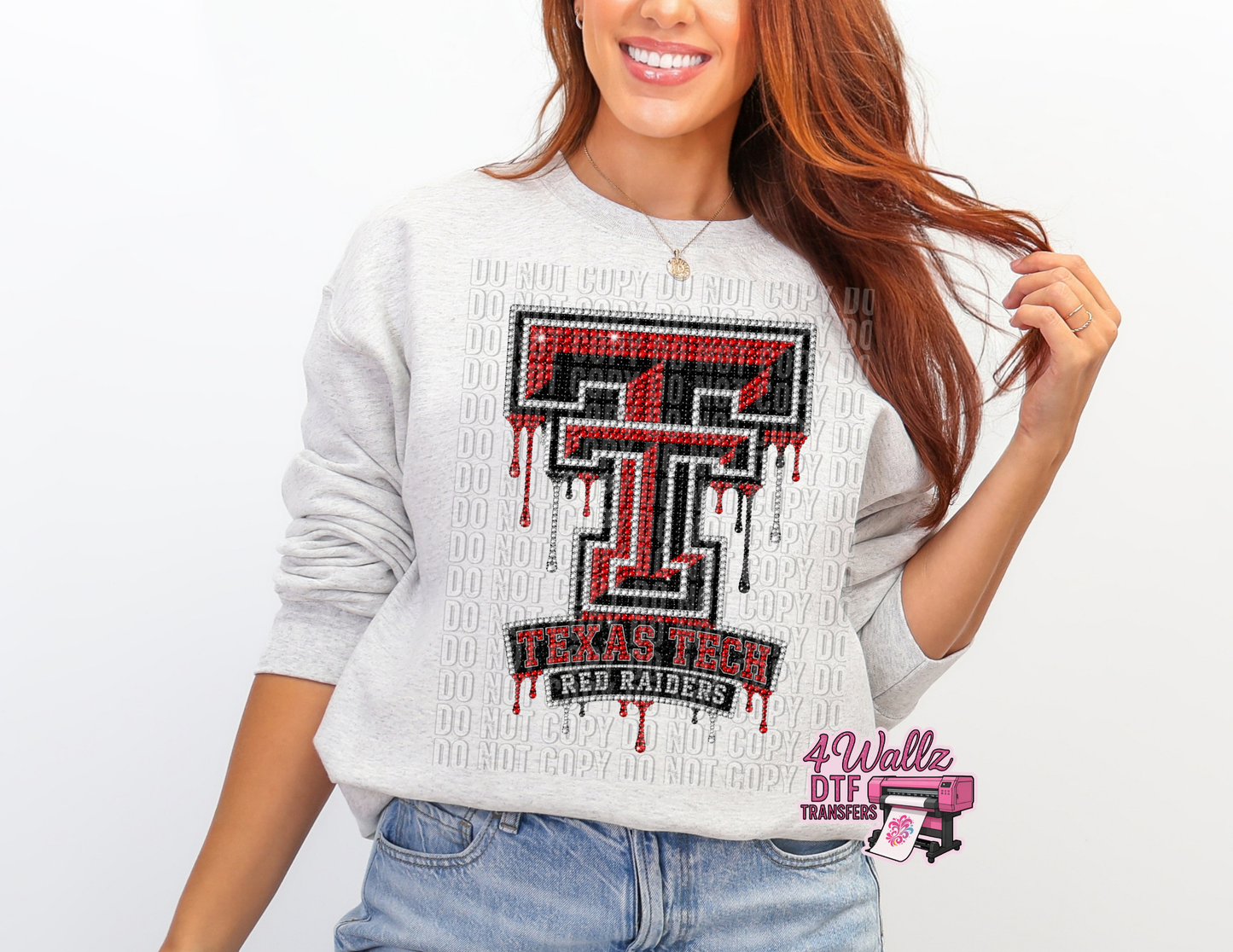Faux Rhinestone Red Raiders