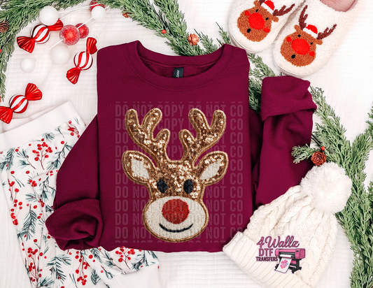 Faux Sequin Reindeer