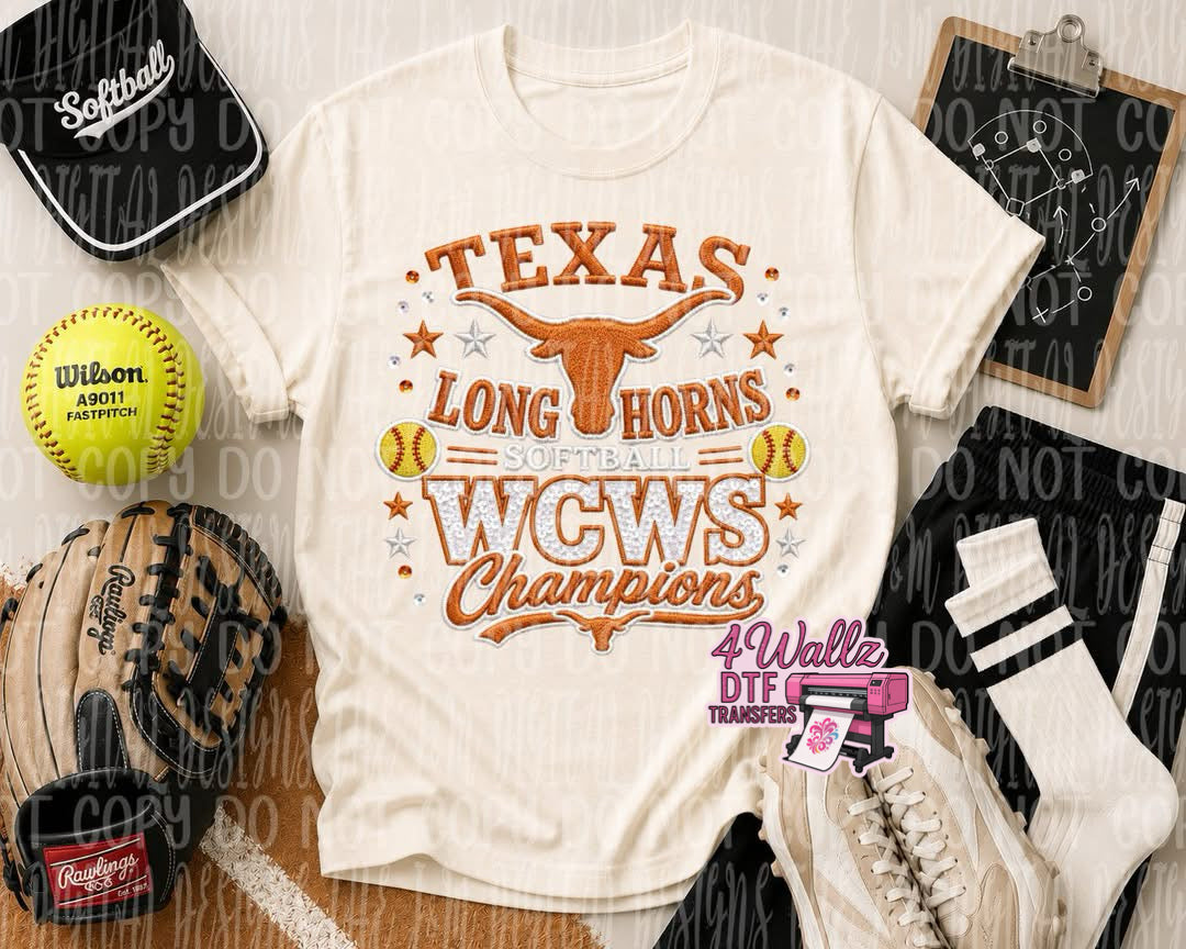 TEXAS WCWS Faux Embroidered