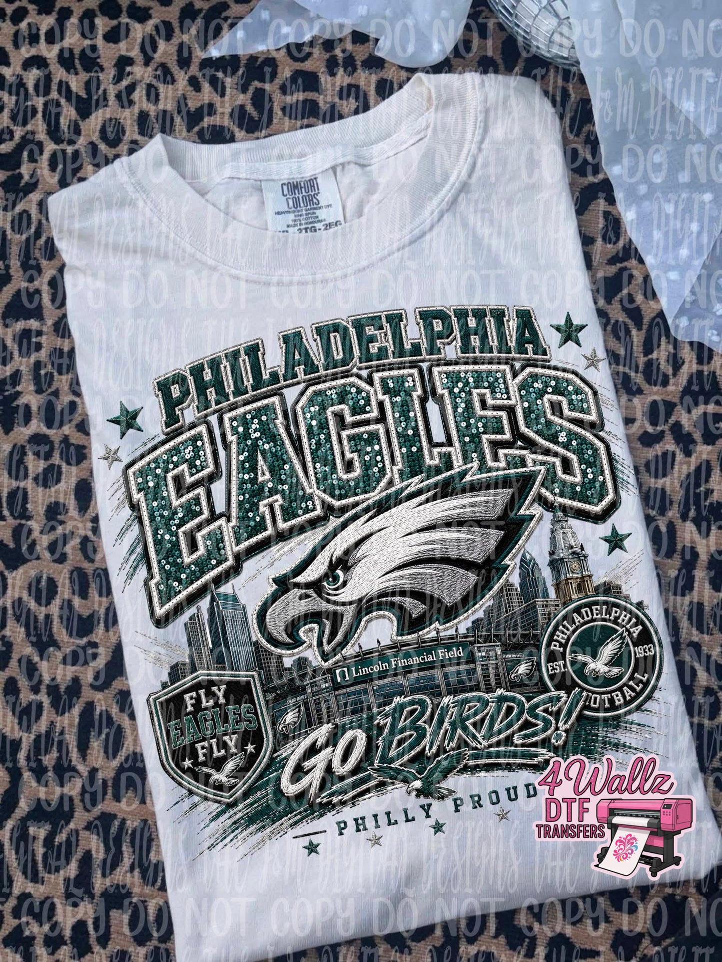 Faux Embroidered/Sequin Eagles