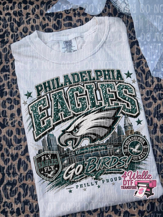 Faux Embroidered/Sequin Eagles