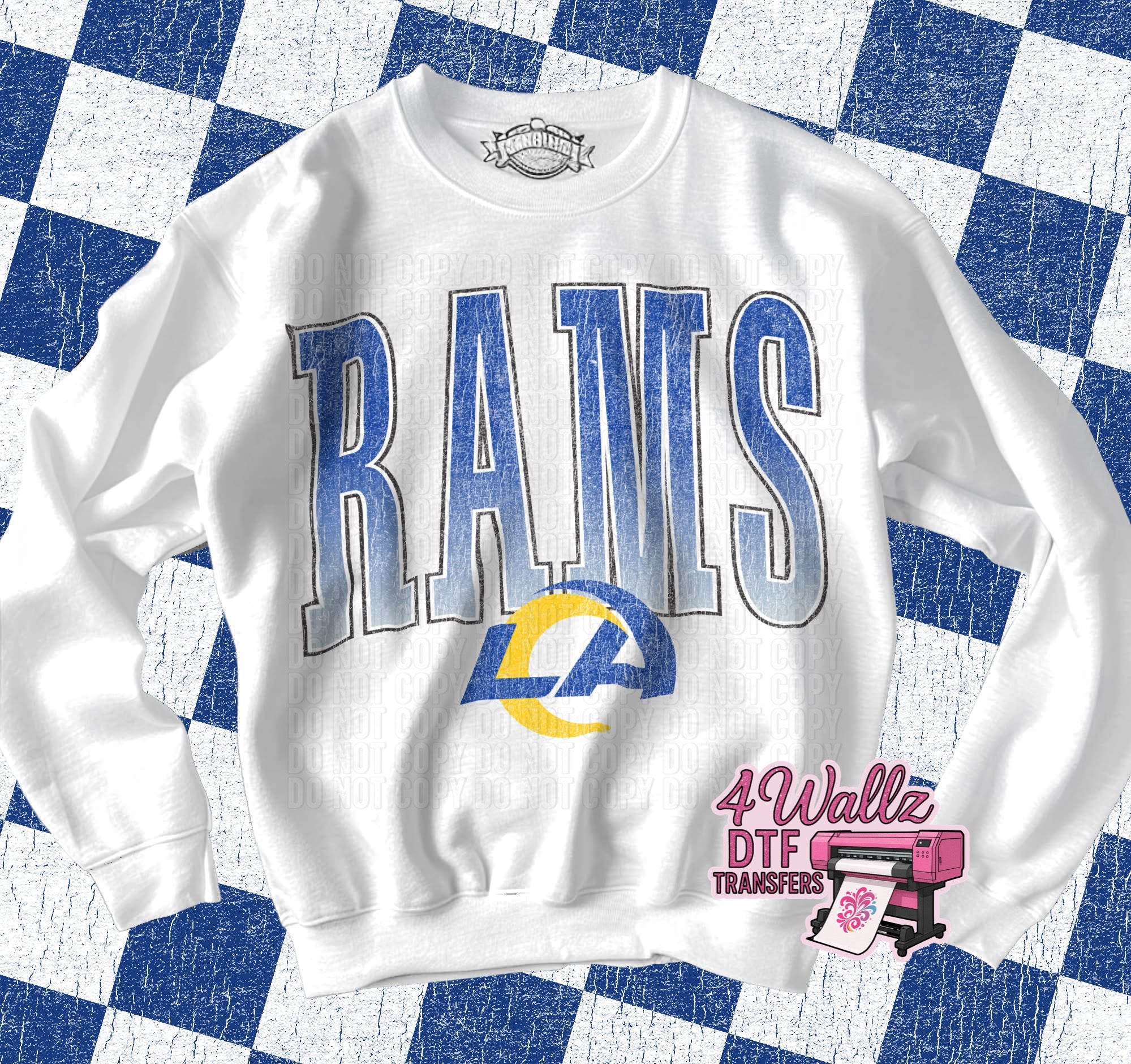 Rams Tall Letters – 4 Wallz DTF Transfers