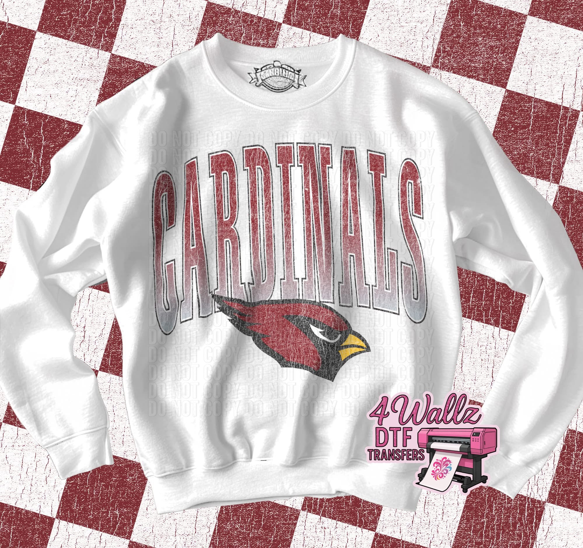 Cardinals Tall Letters – 4 Wallz DTF Transfers
