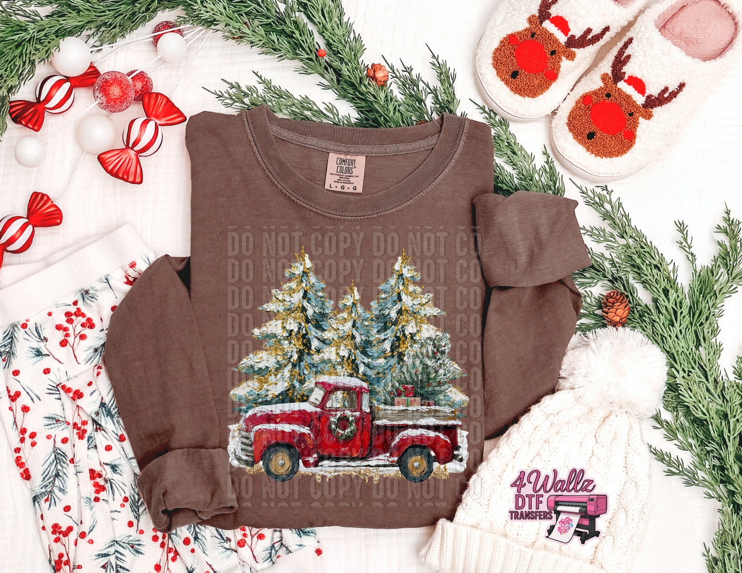 Impasto Oil Christmas Truck