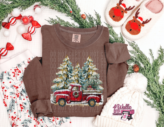 Impasto Oil Christmas Truck