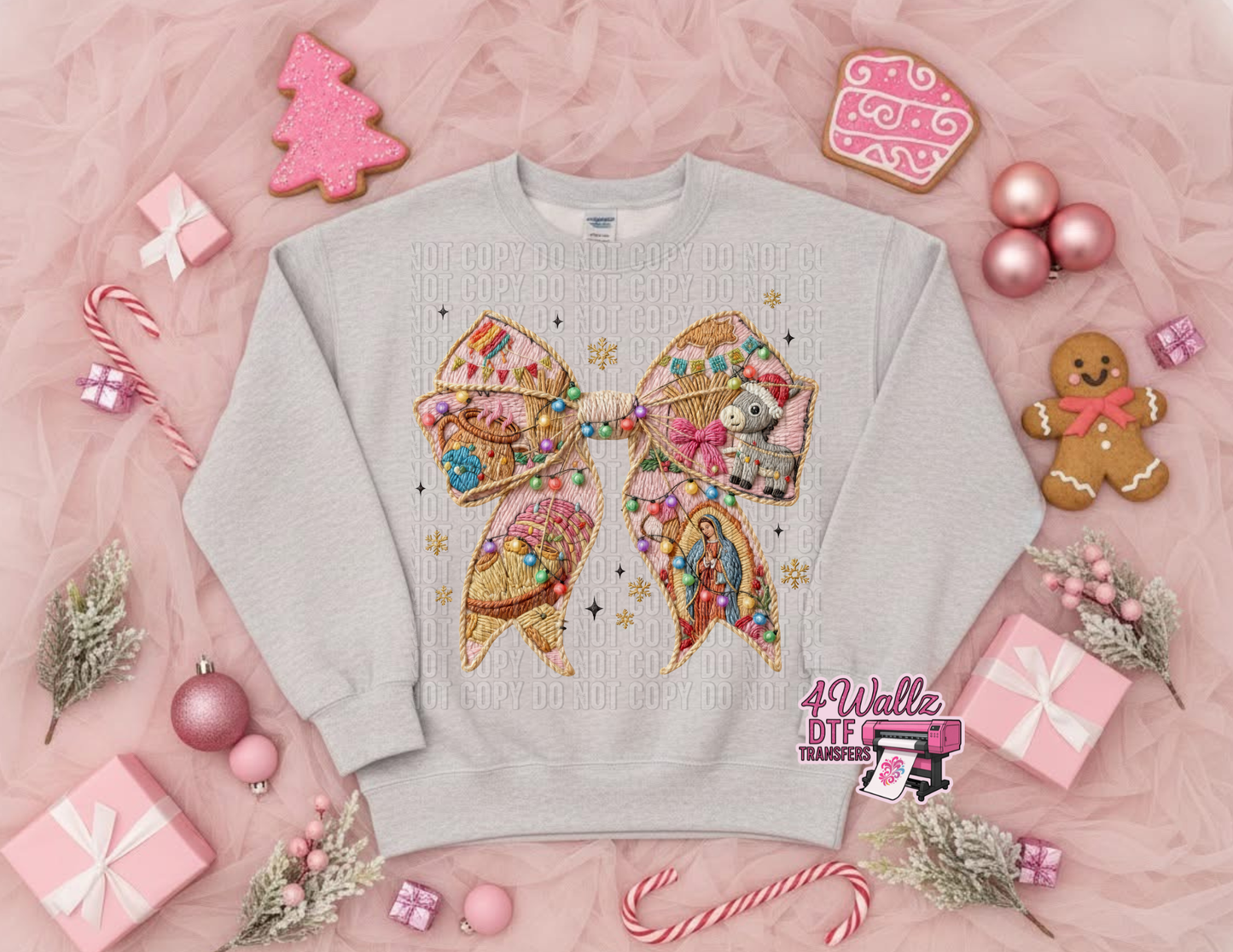 Hispanic Christmas Faux Yarn Bow