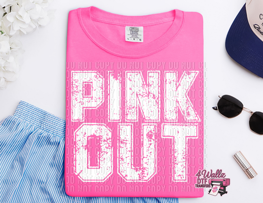 PINK OUT White Distressed