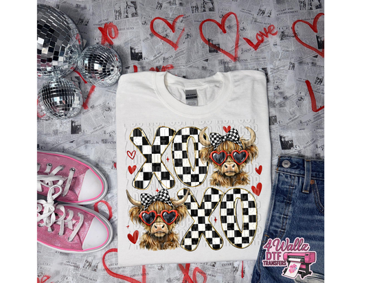 XOXO Checkered Cows
